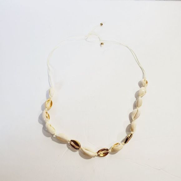 4x25 Boho VSCO Faux golden conch adjustable choker - Picture 4 of 5